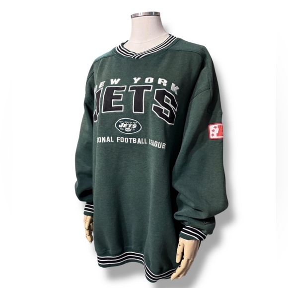 LEE SPORT Green NewYork Jets Crew Neck Sweatshirt VINTAGE - Picture 1 of 11